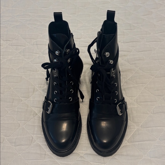 All Saints Donita Women's Black Leather Ankle Boots Size 8M ~ worn once in home - Picture 4 of 7